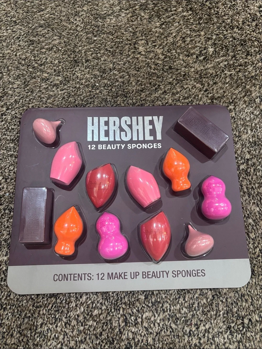 Hershey 12-Piece Pink & Orange Makeup Beauty Sponge Set